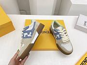 FENDI Match - White Suede Low Tops-Blue - 1