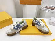 FENDI Match - White Suede Low Tops-Blue - 4