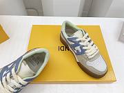 FENDI Match - White Suede Low Tops-Blue - 2