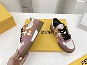 FENDI Match - White Suede Low Tops-Dark Pink - 1