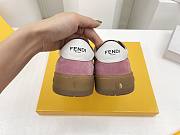 FENDI Match - White Suede Low Tops-Dark Pink - 4