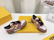 FENDI Match - White Suede Low Tops-Dark Pink - 2