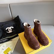 FENDI Boots Suede Fur Lining Brown  - 5