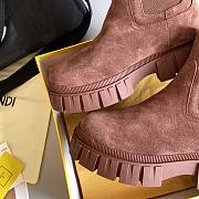 FENDI Boots Suede Fur Lining Brown  - 2