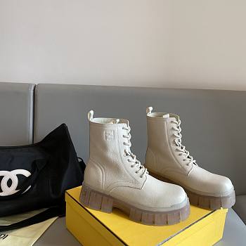 FENDI Boots Leather Sole White Laces