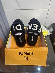 FENDI Shearling Slides Black  - 2