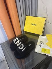 FENDI Shearling Slides Black  - 5