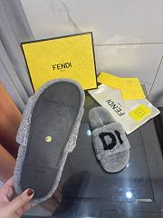 FENDI Shearling Slides Grey - 5