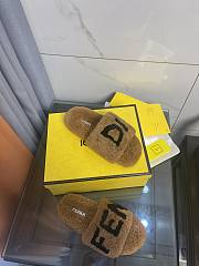 FENDI Shearling Slides Brown - 4