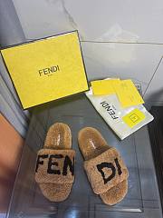 FENDI Shearling Slides Brown - 3