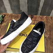 FENDI Ff Flash Slip On Sneakers Black White - 1