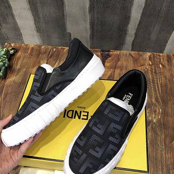 FENDI Ff Flash Slip On Sneakers Black White