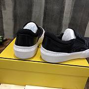 FENDI Ff Flash Slip On Sneakers Black White - 5