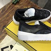 FENDI Ff Flash Slip On Sneakers Black White - 4