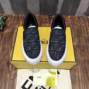 FENDI Ff Flash Slip On Sneakers Black White - 3