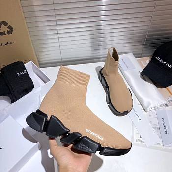 Balenciaga Speed 2.0 Beige Black Soles