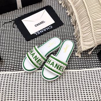 Chanel Lady Sandals  White Green 