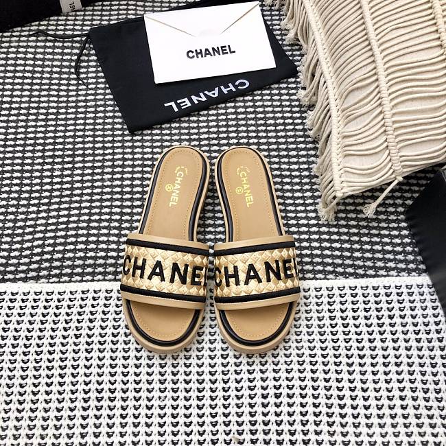 Chanel Lady Sandals Black Yellow - 1