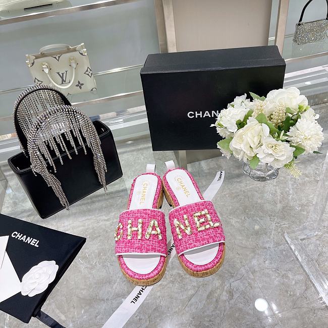 Chanel Lady Sandals Dark Pink  - 1