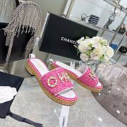 Chanel Lady Sandals Dark Pink  - 6