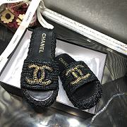 Chanel Lady Sandals Logo Black  - 5