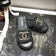 Chanel Lady Sandals Logo Black  - 4