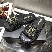 Chanel Lady Sandals Logo Black  - 6