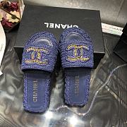 Chanel Lady Sandals Logo Blue - 4