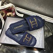 Chanel Lady Sandals Logo Blue - 5