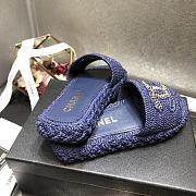 Chanel Lady Sandals Logo Blue - 6