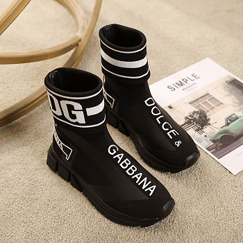 D&G Sneaker Sock High Top Black 