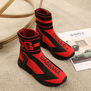 D&G Sneaker Sock High Top Red - 1