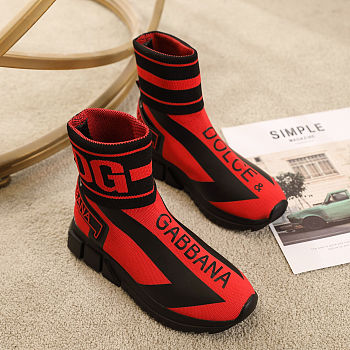 D&G Sneaker Sock High Top Red