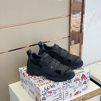 D&G Sneaker Low Top White All Black 