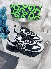 D&G Mixed-material Daymaster  Sneaker Logo Black White - 1