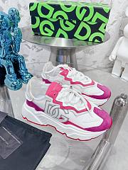 D&G  Mixed-material Daymaster  Sneaker Logo White Pink  - 1