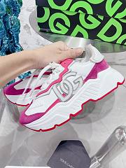 D&G  Mixed-material Daymaster  Sneaker Logo White Pink  - 3