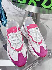 D&G  Mixed-material Daymaster  Sneaker Logo White Pink  - 2