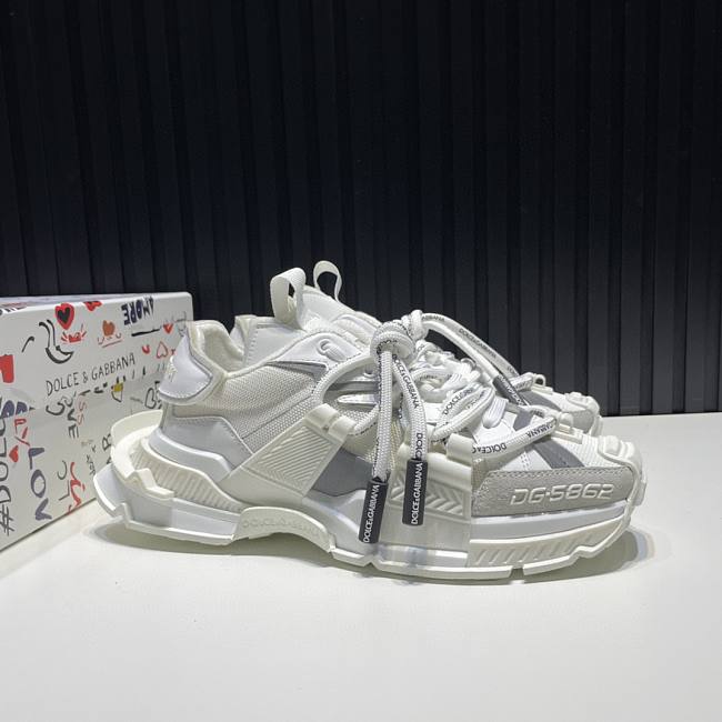 D&D Mixed-material Space Sneakers White - 1