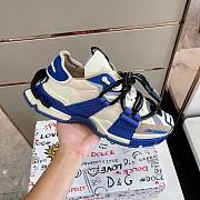 D&D Mixed-material Space Sneakers White Blue - 3