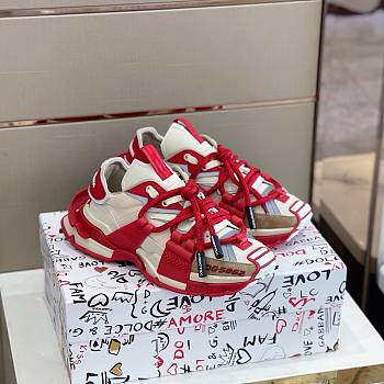 D&D Mixed-material Space Sneakers Red White 