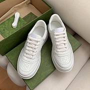 Gucci Women's Embossed Sneaker White - 5