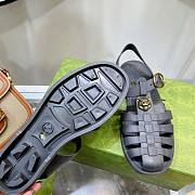 Gucci Rubber Buckle Strap Sandal Black - 5