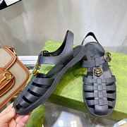 Gucci Rubber Buckle Strap Sandal Black - 4