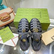 Gucci Rubber Buckle Strap Sandal Black - 2