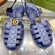 Gucci Rubber Buckle Strap Sandal Blue - 4