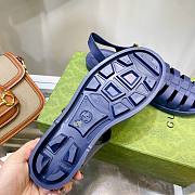 Gucci Rubber Buckle Strap Sandal Blue - 3