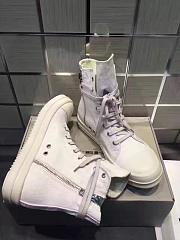 Rick Owens High Zip Shoes White - 4