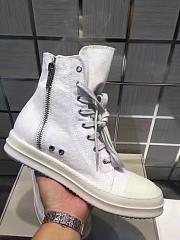 Rick Owens High Zip Shoes White - 5