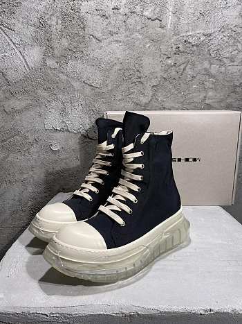 Rick Owens Abstract High Top Black Milk Clear Soles